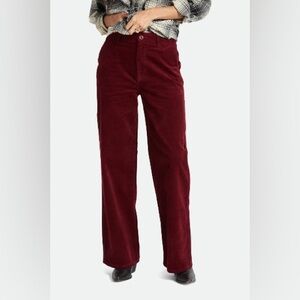 BRIXTON VICTORY FULL LENGTH WIDE LEG PANT - DARK BURGUNDY